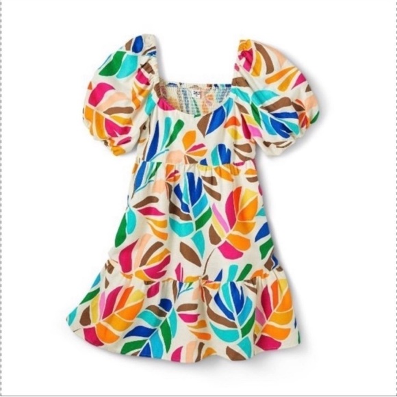 NWT Tabitha Brown X Target Botanical Print Puff Sleeve Mini Dress XS - Picture 1 of 3